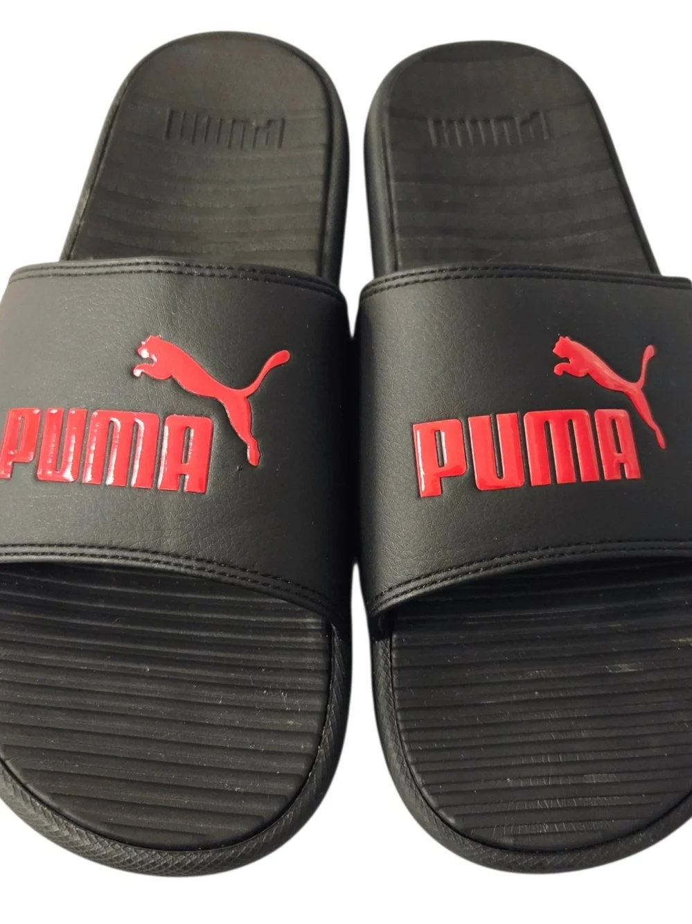 PUMA Cool Cat Sport CFB-2012 Men's Size 10 Black/High Risk Red Slide Sandals